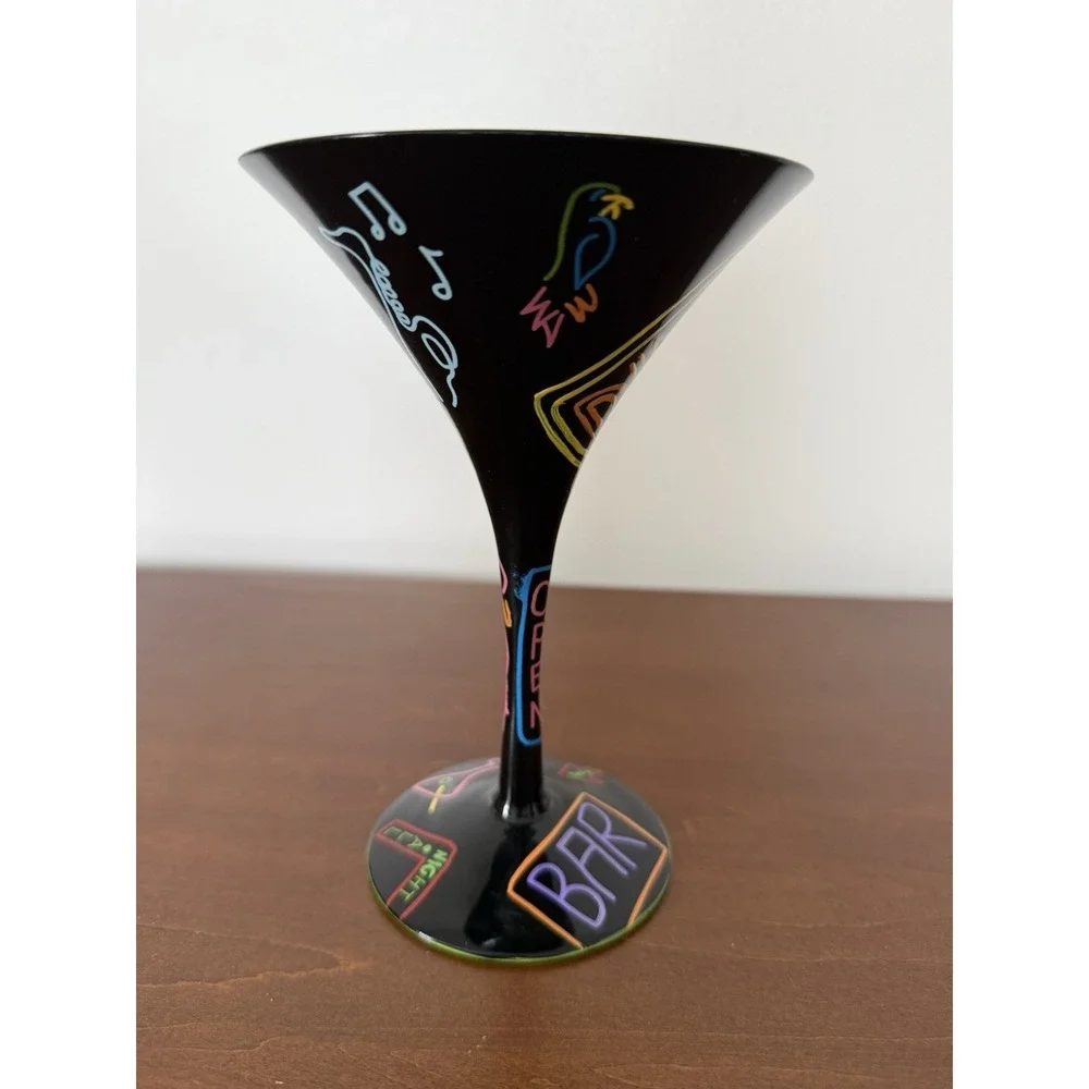 Lolita Neon-Tini Martini Glass 7oz Love My Martini Handpainted